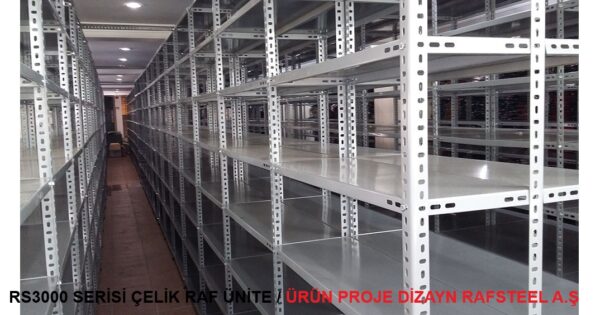 RS3000 SERİSİ ÇELİK RAF ÜNİTE 4 / ÜRÜN  PROJE DİZAYN GÖRSELİ RAFSTEEL A.Ş