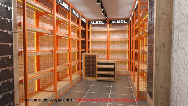 RS6000 SERİSİ AHŞAP ÜNİTE 27 / ÜRÜN  PROJE DİZAYN GÖRSELİ RAFSTEEL A.Ş