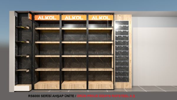 RS6000 SERİSİ AHŞAP ÜNİTE 20 / ÜRÜN  PROJE DİZAYN GÖRSELİ RAFSTEEL A.Ş