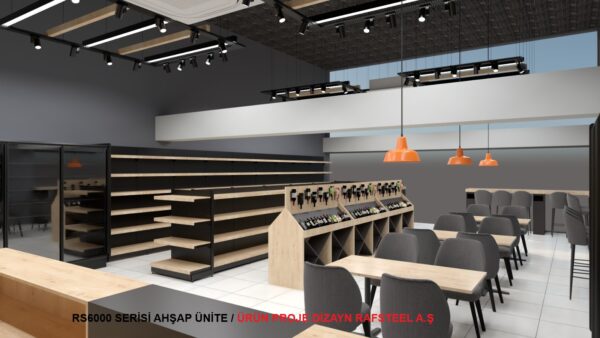 RS6000 SERİSİ AHŞAP ÜNİTE 18 / ÜRÜN  PROJE DİZAYN GÖRSELİ RAFSTEEL A.Ş