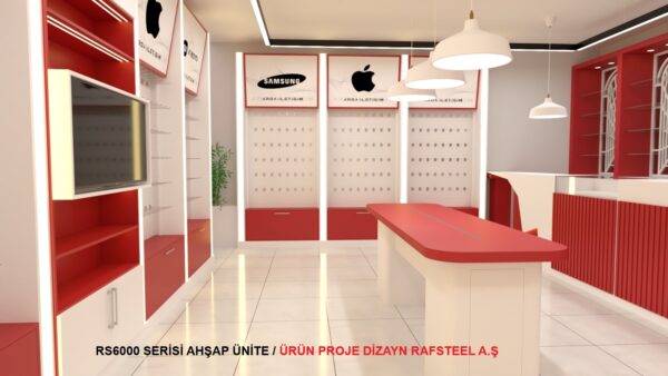 RS6000 SERİSİ AHŞAP ÜNİTE 16 / ÜRÜN  PROJE DİZAYN GÖRSELİ RAFSTEEL A.Ş