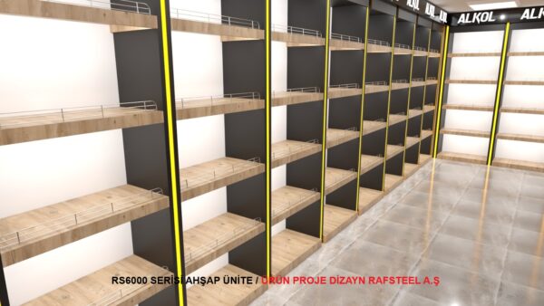 RS6000 SERİSİ AHŞAP ÜNİTE 15 / ÜRÜN  PROJE DİZAYN GÖRSELİ RAFSTEEL A.Ş