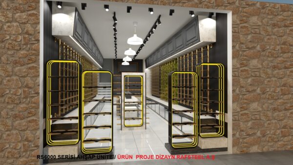 RS6000 SERİSİ AHŞAP ÜNİTE 8 / ÜRÜN  PROJE DİZAYN GÖRSELİ RAFSTEEL A.Ş