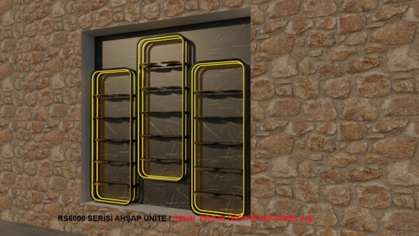 RS6000 SERİSİ AHŞAP ÜNİTE 12 / ÜRÜN  PROJE DİZAYN GÖRSELİ RAFSTEEL A.Ş