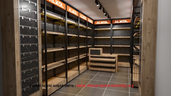 RS6000 SERİSİ AHŞAP ÜNİTE 7 / ÜRÜN  PROJE DİZAYN GÖRSELİ RAFSTEEL A.Ş