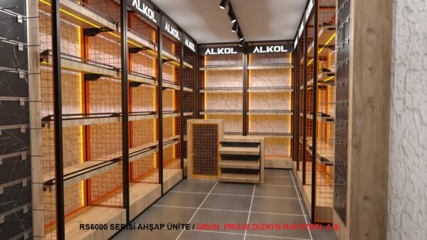 RS6000 SERİSİ AHŞAP ÜNİTE 11 / ÜRÜN  PROJE DİZAYN GÖRSELİ RAFSTEEL A.Ş