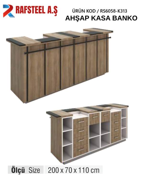 RS6058-K313 AHŞAP KASA BANKO