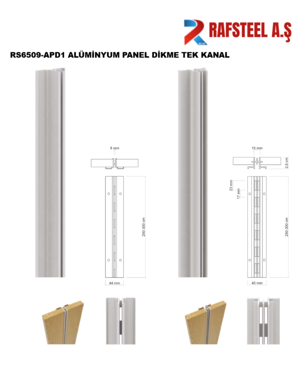 RS6509-APD1 ALÜMİNYUM PANEL DİKME TEK KANAL