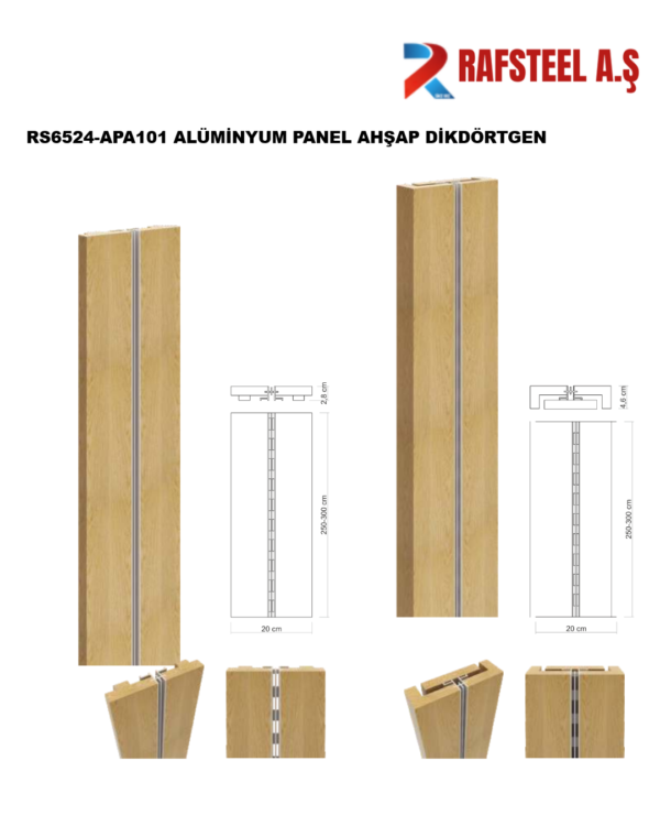 RS6524-APA101 ALÜMİNYUM PANEL AHŞAP DİKDÖRTGEN